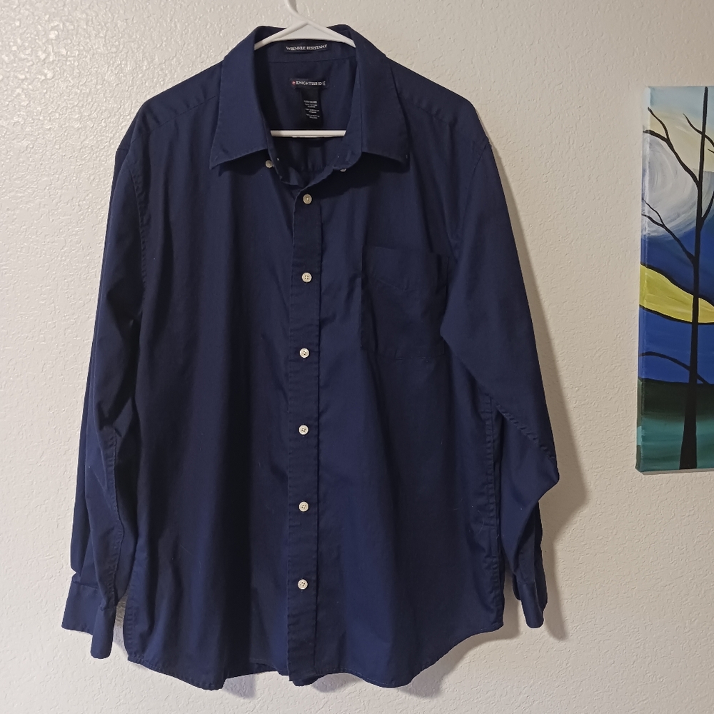 Knightsbridge Wrinkle Resistant Navy Blue Shirt